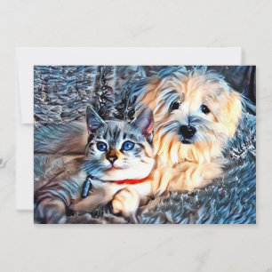 Katt och hund tack kort