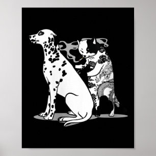 Katt och Hund Tattoo Funny Tattoo Älskare V- ne Poster