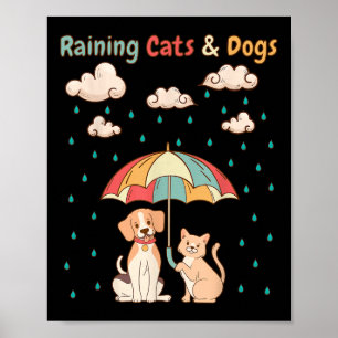 Katt och Hundar IIom _ kute Kattunge-valpar för Poster