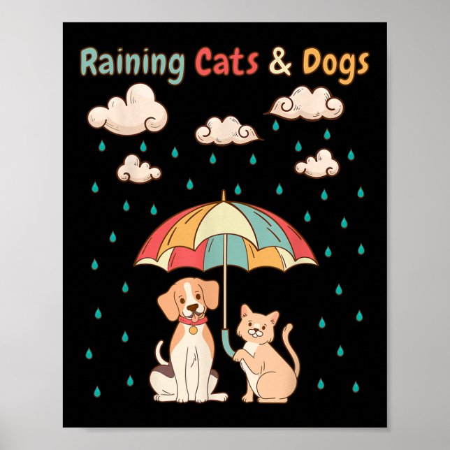Katt och Hundar IIom _ kute Kattunge-valpar för Poster (Framsidan)
