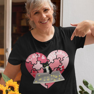 Katt- och Jigsaws-pussel älskare T Shirt