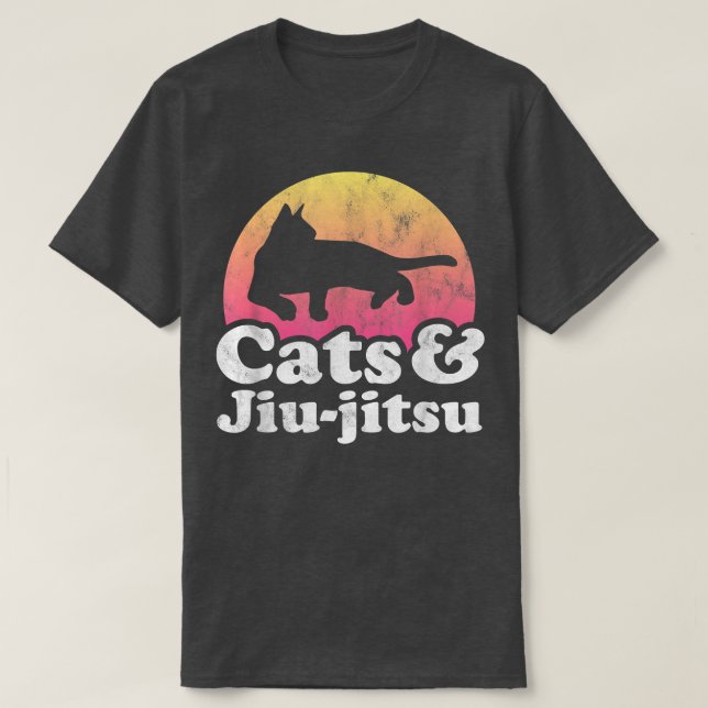 Katt och Jiujitsu Manar eller Womens Cat T Shirt (Design framsida)