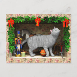 Katt och jul saker helg vykort