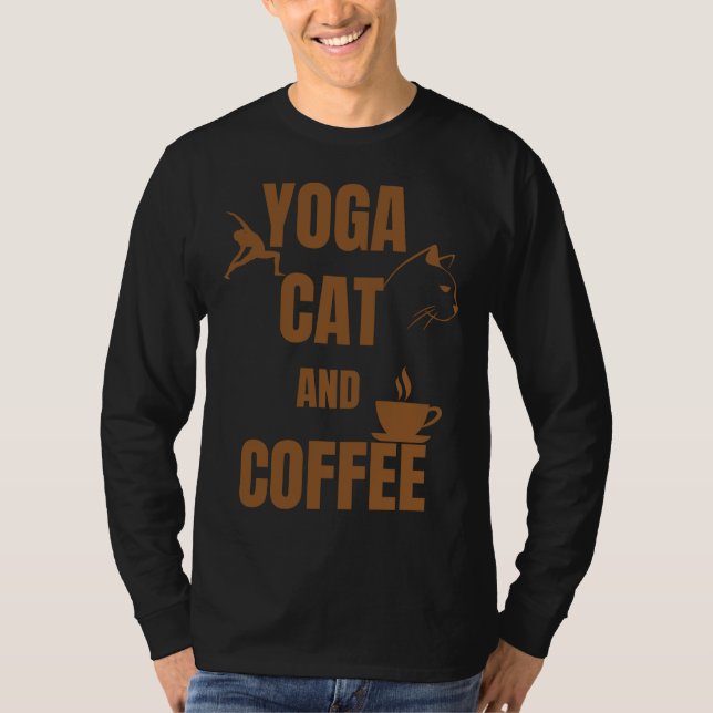 Katt och kaffe 2 t shirt (Framsida)