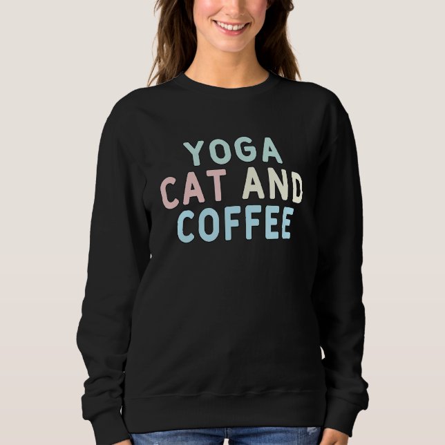 Katt och kaffe av Yoga T Shirt (Framsida)