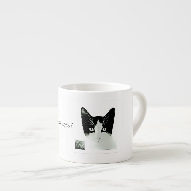 Katt och kaffe - min motto! Espresso Mugg Espressomugg (Framsida höger)