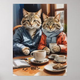 Katt och kaffe poster
