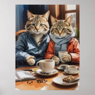Katt och kaffe poster