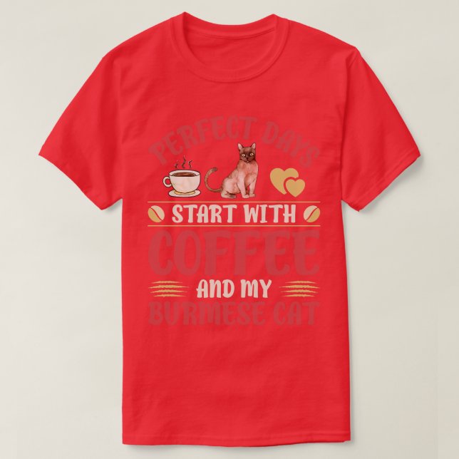 Katt och kaffe t shirt (Design framsida)