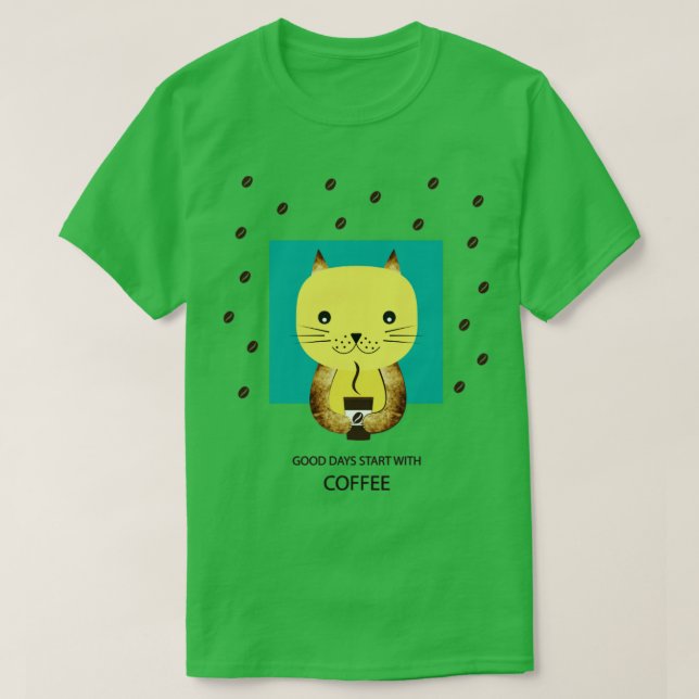 Katt och kaffe t shirt (Design framsida)
