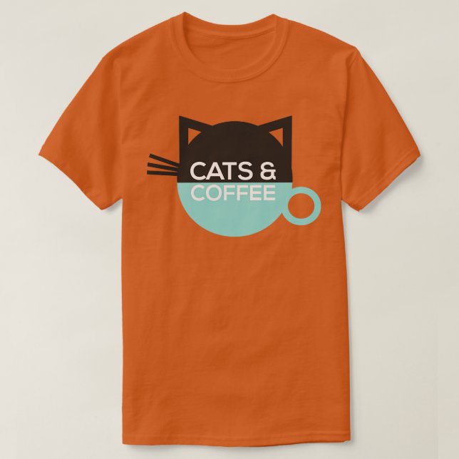 Katt och kaffe t shirt (Design framsida)