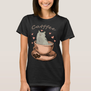 Katt- och kaffeägare, morgonrund t shirt