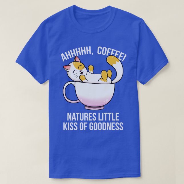 Katt- och kaffekaffe över kaffe Älskare T Shirt (Design framsida)