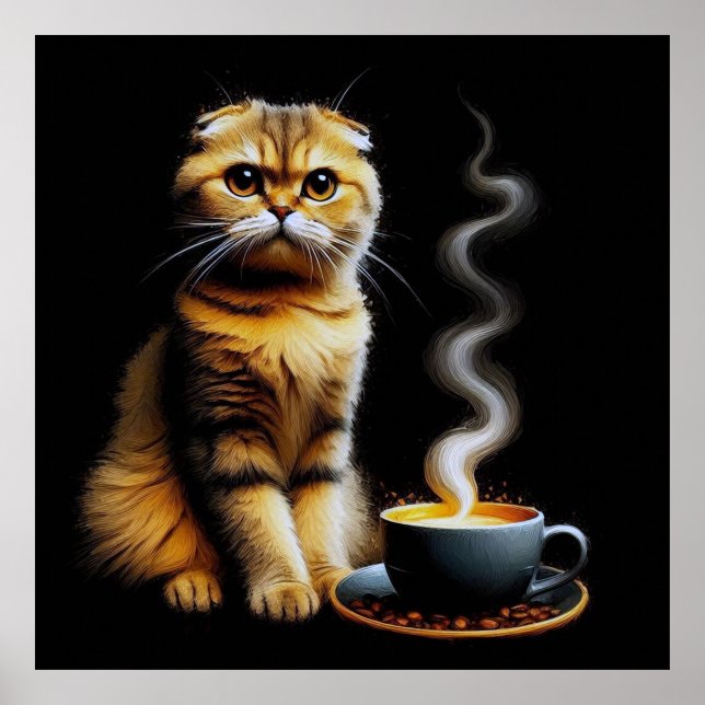 Katt- och kaffemodammar poster (Framsidan)