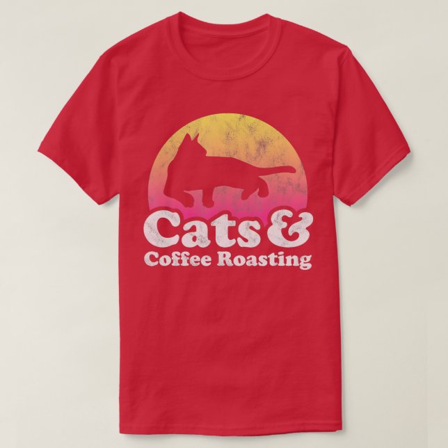 Katt- och kafferostnings- och kafferostningsmedel t shirt (Design framsida)