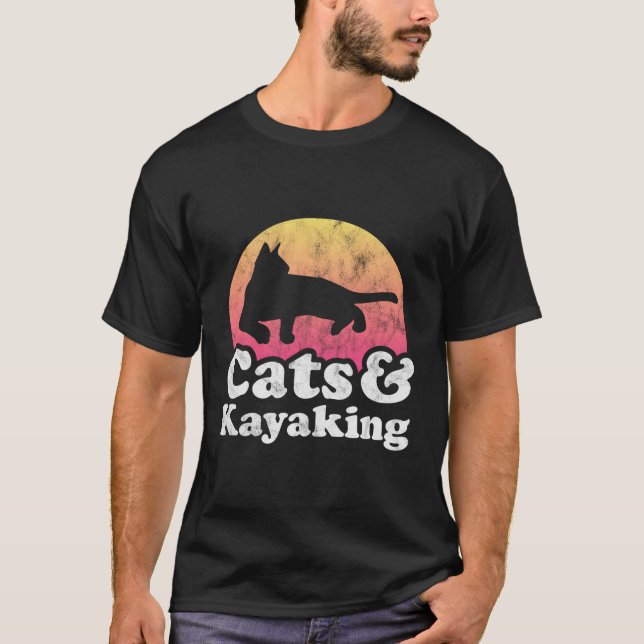 Katt och kajakande 's eller 's katt och kajak t shirt (Framsida)