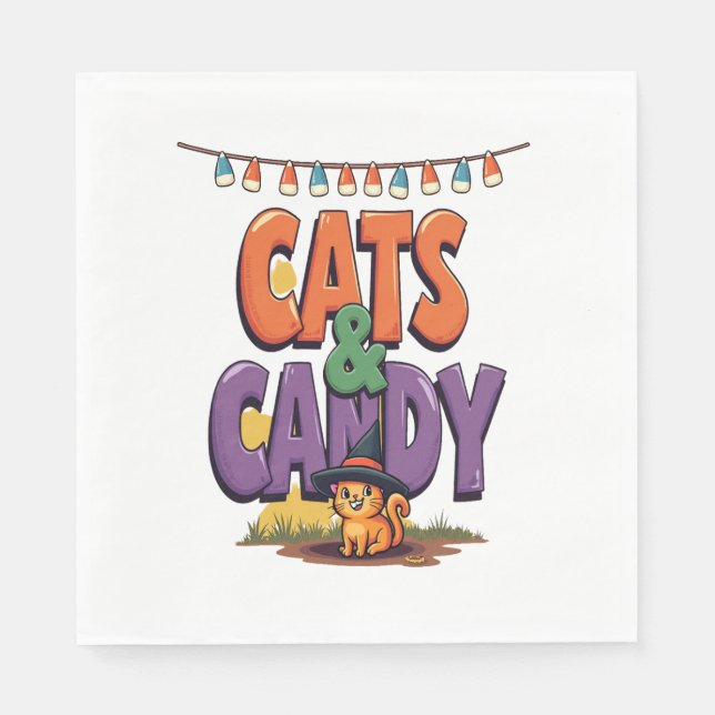 Katt och kandy pappersservett (Framsidan)
