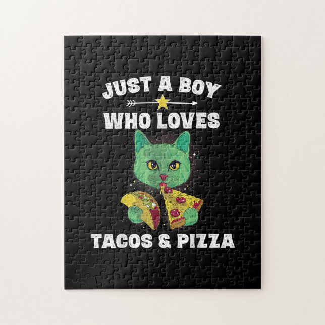 Katt och katt, Pizza och Taco i rymden... Pussel (Vertikal)