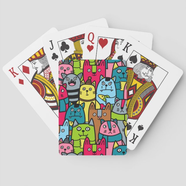 Katt och kattungar casinokort (Baksidan)