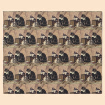 Katt och kattungar i mor