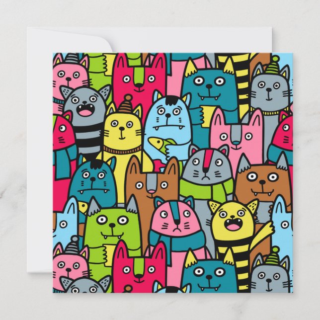 Katt och kattungar inbjudningar (Framsida)