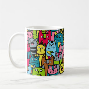 Katt och kattungar kaffemugg