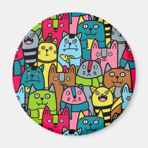Katt och kattungar magnet