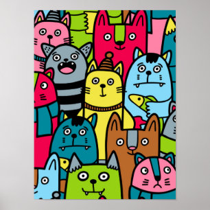 Katt och kattungar poster