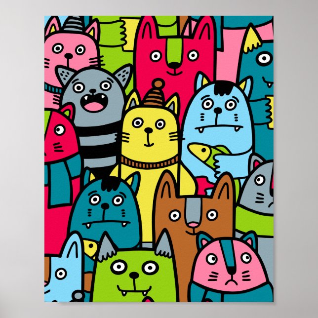 Katt och kattungar poster (Framsidan)