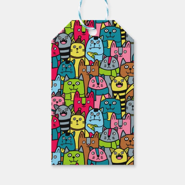 Katt och kattungar presentetikett (Framsidan)