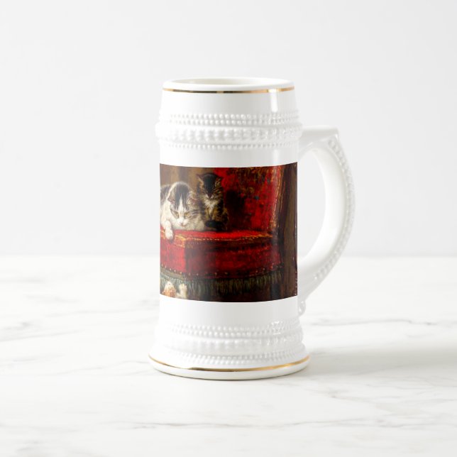 Katt och kattungar som leker med stol sejdel (Framsida höger)