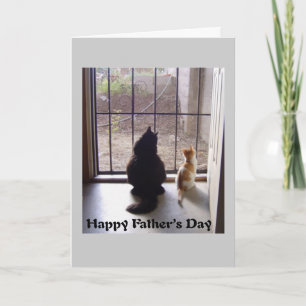 Katt och kattunge från lycklig Fars dag Kort