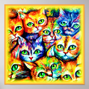 Katt och kattunge Mönster. Köp nu Poster