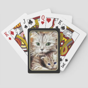 Katt- och Kitten Fractal Art-spelkort Spelkort