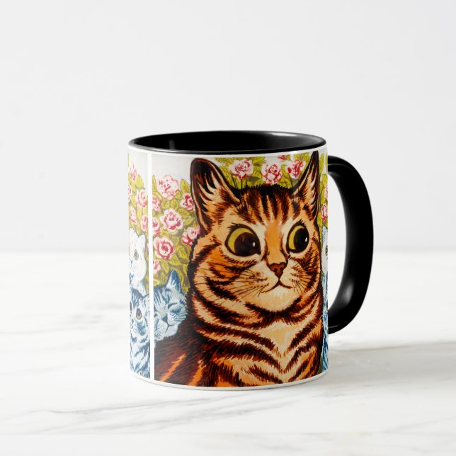 Katt och kittens i Garden av Louis Wain Mugg (Framsida höger)
