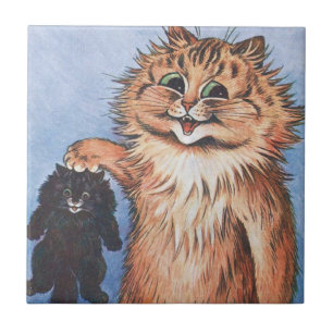 Katt och kittens, Louis Wain Kakelplatta