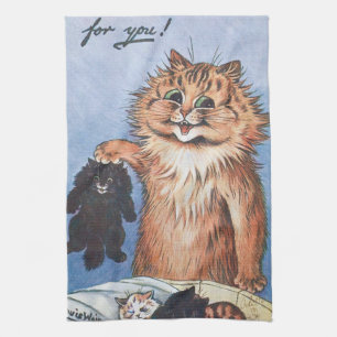 Katt och kittens, Louis Wain Kökshandduk