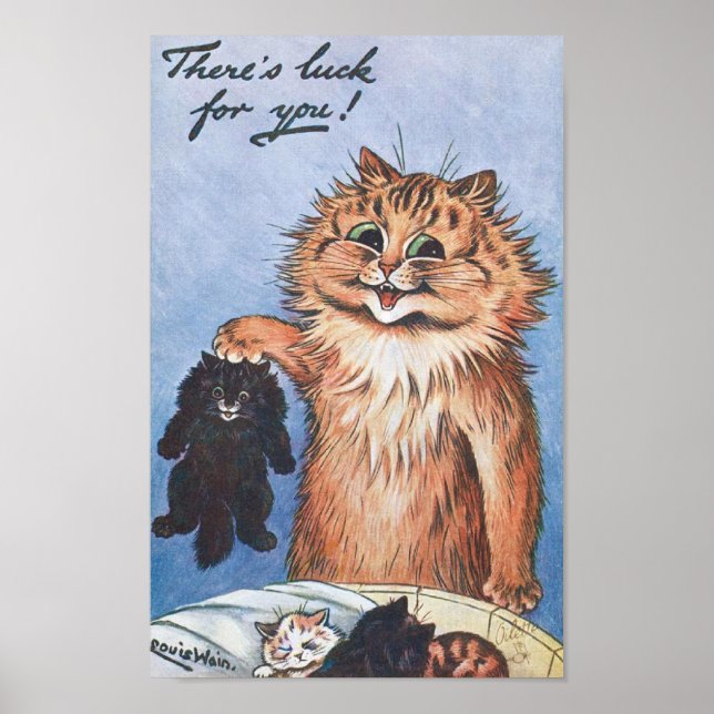Katt och kittens, Louis Wain Poster (Framsidan)