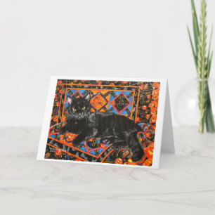 Katt och klick-kiki-kort med tillsatt tackkort