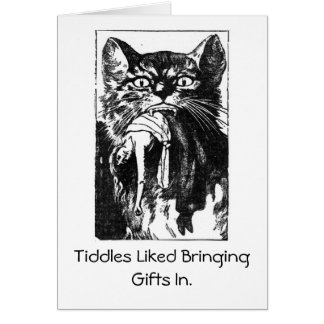 Katt och kvinna hälsningskort