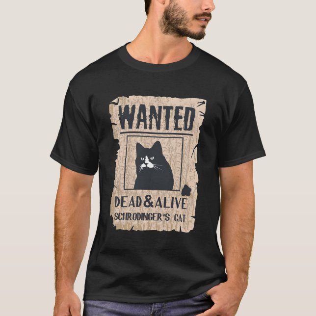 Katt och levande Schrodingingers katt T Shirt (Framsida)