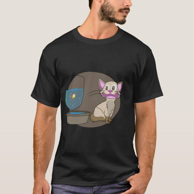 Katt och liten fisk t shirt (Framsida)