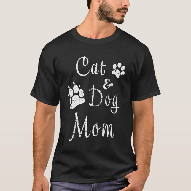 Katt och Mamma, kattunge och valp, Mamma och pu T Shirt (Framsida)