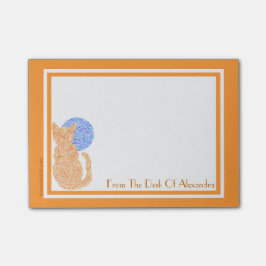 Katt och måne för z-personlig orange från post-it block