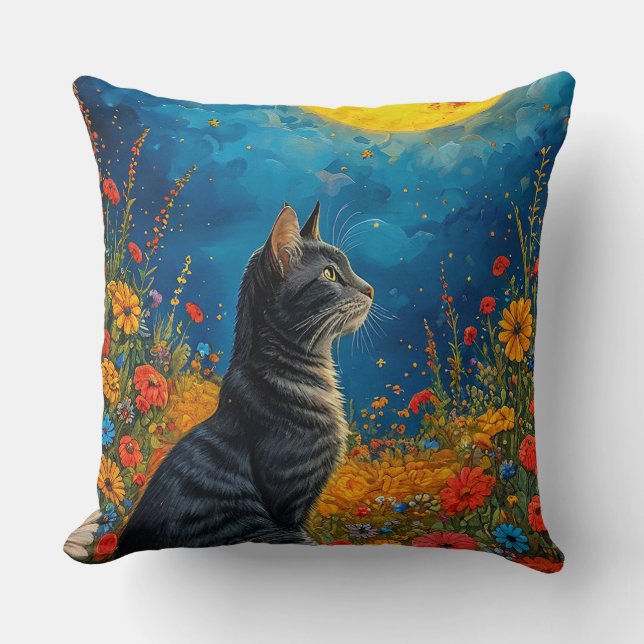 Katt och måne kudde (Framsida)