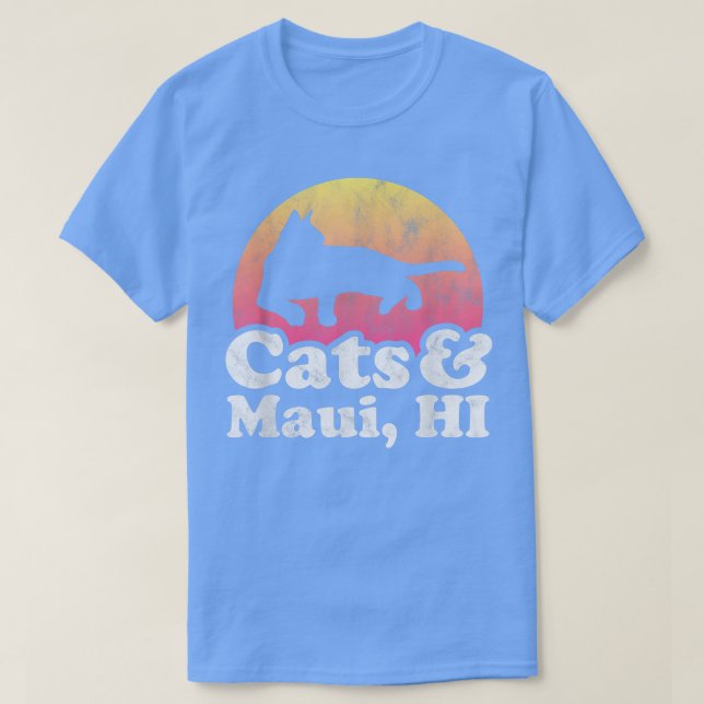 Katt och Maui, HI Manar eller Katt och Hawaii  T Shirt (Design framsida)