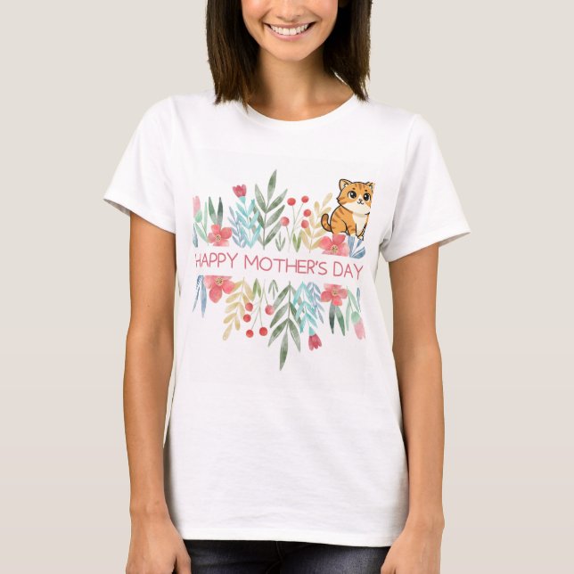 Katt och morsdagsdesign t shirt (Framsida)