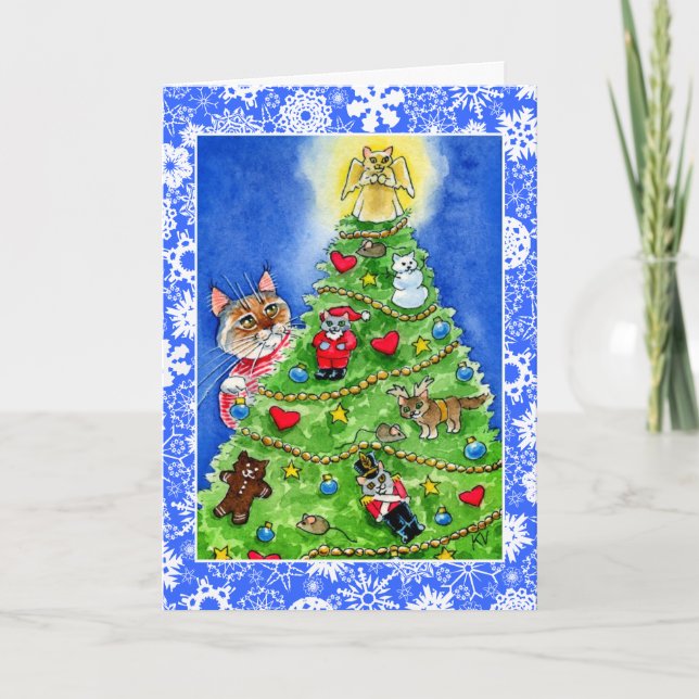 Katt- och möss Jul- eller Helgdag-kort Helgkort (Framsida)