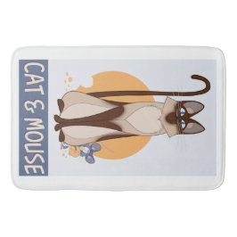 Katt och mus av färgad Tecknad Stil Badrumsmatta