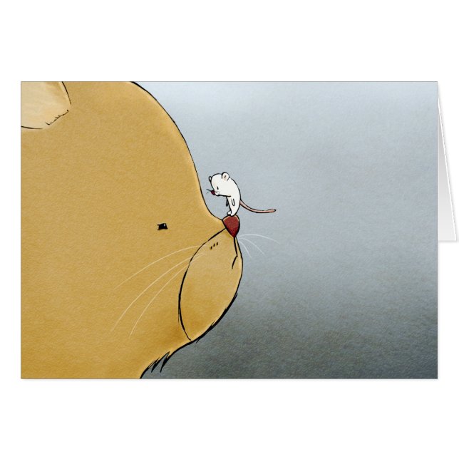 Katt och mus hälsningskort (Framsidan Horizontal)